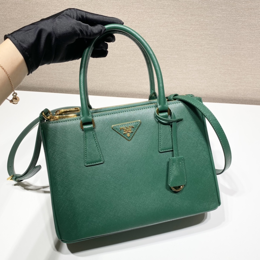 Prada Medium Galleria Saffiano Leather Bag Tote Shoulder Bag Mango Green 1BA863